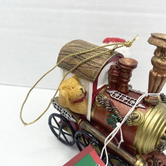 Sterling Ornament Santa Claus and Bear On Train Resin Heavy-weight - Picture 5 of 10